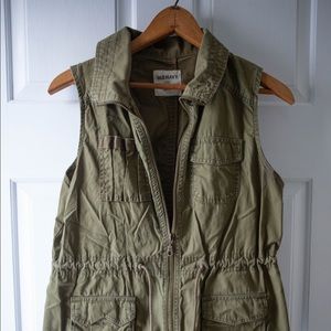 OLD NAVY Army Green Cotton Utility Vest